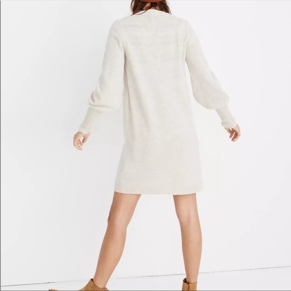 Madewell Bubble-Sleeve Sweater Dress Color Beige Size Small - Picture 3 of 11